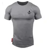 2019 Nya herr T-shirt Gyms Fitness T-shirt CrossFit Bodybuilding Slim Shirts Tryckt o-hals Korta ärmar Bomullste-toppar