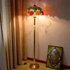 Lampade antiche americane in vetro colorato lampada da terra in rame puro rosa Tiffany lampada da terra in giada lampada da terra soggiorno camera da letto dell'hotel TF077