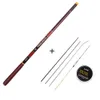 Goture Rod Combo Telescopic Fiske Rod 3,0m-7,2m Kolfiber 2 / 8-3 / 7 Power Hand Pole + Fiske Float Rigspare Top-Three Tips