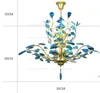 Modern LED Chandeliers Creative Agate Unique Iron Hanging Lamps Dinning room Bedroom Living room Chandelier Decorative Lighting blue MYY