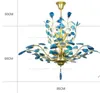 LED Lustres criativo moderno Ágata Único de Ferro Lâmpadas de suspensão de Dinning quarto sala Candelabro Iluminação decorativa MYY azul