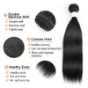 Бразильские пучки прямых волос с застежкой, натуральный цвет, 1028 дюймов, 34 пучка с кружевной застежкой 2x6, человеческие волосы Remy exte5667280