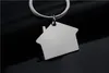 Metal House Shaped Keychains KeyRings House Design Party levererar bil nyckelkedja anpassade logotyp gåvor för marknadsföring