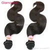 Glamorös brasiliansk Virgin Hair 2 Bundlar Body Wave Mänskliga hår Vävar Peruanska Brasilianska Indiska Malaysiska Human Hair Extensions 100g / st