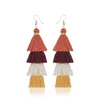 Bohème Mode Boucles D'oreilles Gland À La Main Longue Fringe Oreille Dangle 4 Couches Designer Femmes 10 Couleurs En Gros Boucle D'oreille Bijoux