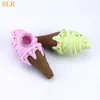 4.30 pouces cornet de crème glacée silicone fumer tuyaux verre brûleur à mazout tuyau fumée sèche herbe tabac silicone main tuyaux