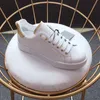 högsta kvalitet italiensk designer mens hi topp sneakers italy läder canvas plattform tränare svart vit casual flat snörskor szie35-45