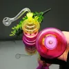 Tubi di vetro Fabbricazione di fumatori Narghilè soffiato a mano Bollitori per pipa ad acqua in vetro colorato a più forme con un suono ultra silenzioso