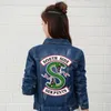 Riverdale New Denim Jacket South Side Węża Streetwear Topy Wiosenne Jeans Kobiet Kurtka Harajuku Moda Denim Odzieżowa Kobieta