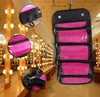 ROLL-N-GO Cosmetics Organizer Makeup Bag Hanging Toiletries Pockets Compartment Travel Kit Roll-N-Go Jewelry Bags Hot Popular