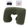 Travel pillow 3PCS U-ShapedInflatable train car sleeping pillow cervical spine pillows pvc flocking ST122