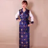 Tibetano dança traje chinês tradicional roupas longas qipao vestido Tibet estilo do vestido cheongsam étnico desgaste Minority Stage