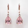 Boucles d'oreilles en gros-CZ Diamond Stud Bijoux de luxe avec boîte plaqué or rose boucles d'oreilles en pierres précieuses de couleur or rose cadeau de vacances