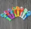 Fish Bone Shape Silicone Hand Pipe with Glass Bowl Herb Tobacco Smoking Cigarette Spoon Pipes Tool Accessories Oil Rigs