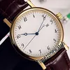 New Classique 5177 5177BB Miyota 8215 Automatisk herrklocka stålfodral silver texturnummer markerar svart läder timezonewatc6778474