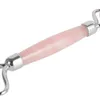 Chakra rose nuplé naturel Quartz sculpté Reiki Crystal Healing Gua Sha Beauty Roller Massor Massor Massor Alloy Goldplated5104773