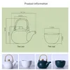 Классический дизайн Tetsubin Design Foarfain Teaware с 1 чайными чашками 4 чая для свободных точек с рельефом цветов на матовом белом зеленом