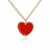 Groothandel - S925 Sterling zilveren ketting rood hart temperament dames ketting rood hart agaat hanger gratis verzending