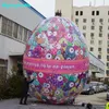 Huevo de Pascua inflable festivo personalizado de 2m/6m, globo de huevo colorido inflado con estampado de pollo