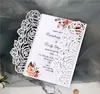 Creative Rose Laser Cut Wedding Invitation Card DIY Shiny Wedding Invitations for Quinceanera Birthday Sweet Invitation Cards8751723