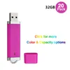 Bulk 20 Lättare design 32GB USB 2.0 Flash Drives Flash Memory Stick Pen Drive för dator Laptop Thumb Storage LED-indikator Fler färger