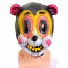 Cha cha paraply hassel pogo mask TV -kostym larp roll cosplay party latex halloween masker skrämmande mördare leksaker apa