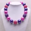 Collana di perline grosse per bambini all'ingrosso Collana rosa caldo + colore viola ChiBubblegum Collana di perline grosse Gioielli per ragazza Kidsldren