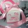 70PCS Baby Carriage Candy Boxes Baby Shower Baptism Party Reception Table Decor Sweet Package with RIBBONS