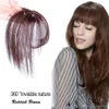 Bleach loira franja grampo de cabelo 3d franja cabelo humano topper extensão clipe na coroa peruca para mulheres ângulo curto marrom6075256