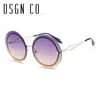 DSGN CO. 2019 جديد وصول جولة النظارات الشمسية للرجال والنساء الكلاسيكية خمر موضة نظارات للجنسين نظارات بدون إطار
