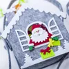 Borsa natalizia in pile Borsa natalizia Mini Borsa portaoggetti Borsa in stoffa per caramelle Alce Pupazzo di neve Decorazione borsa regalo per bambini Babbo Natale