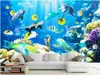 3d photo wallpaper High-end custom mural Silk wall sticker Undersea creature sea world background wall papers for walls papel de parede