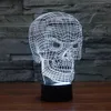 Calavera con cara enojada 3D luz nocturna ilusión óptica lámparas visuales para Navidad regalos de Halloween, Elstey 7 colores lámpara de escritorio de mesa táctil