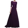 Women Formal Wedding Bridesmaid Long Solid Half Sleeve Female Party Dress Ladies Elegant Maxi Lace Vestidos