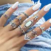 Kadınlar Için Vintage Bohemian Midi Parmak Yüzük Set Plaj Kaplumbağa Fil Taş Kristal düğün Knuckle Yüzükler Boho Moda Takı toplu