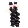 Mixed Length 8''~30'' European 3 Bundles Virgin Human Hair Weave Wavy Loose Wave Natural Black Color Extension