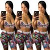 Kvinnors Sportkläder Bra Shorts Outfits 2 Piece Set Sexig Top + Shorts Tracksuit Sport Suit New Hot Selling Summer Kvinnor Kläder KLW4082
