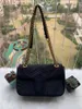 2022 Nuevo regalo Bolso de maquillaje de cadena negra de moda Bolso de fiesta de lujo famoso Bolso de hombro de terciopelo Marmont Bolsos de cuero de diseñador para mujer