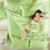 Satijnen zijde beddengoed set queensize luxe zachte 3d dekbedovertrek King Purple Home Textile Twin Family Bed Cover met PillowCase319T9783967