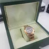 Watch Boxes & Cases Brand Women Green Box Original With Cards And Papers Certificates Handbags For 116610 116660 116710 Watches11