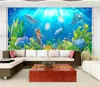 Promotional Wall paper 3d Dolphin Mermaid Exquisite Underwater World Indoor TV Background Wall Decoration Mural Wallpaper