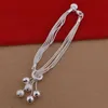 Wholesale-silver jewelry sets tassel bracelets earrings and necklaces ball pendant bracelet silver plated earring necklace model NO.NE917