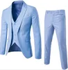Men's Suit + Vest + Pants 3 Pieces Sets Slim Suits Wedding Party Blazers Jacket Men's Business Groomsman Suit Pants Vest Sets