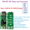 Tipo-C USB Female Input DC DC Boost Step-Up Converter 5V a 6V 9V 12V 15V 24V Módulo de potencia DDTC12UA