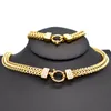 Amumiu 2017 New Arrivic Men Chain Necklace Bracelet Sets Sets Stase Staince Stainless Steel Women Gold Color Jewellery HZTZ125 J 1905099183083