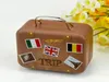 360 pezzi Continental Mini Tin Box Retro Valigia Borsa Piccola scatola di caramelle rettangolare Piccolo contenitore di latta