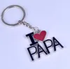 Creative Metal Letter "I Love Papa" Charm Nyckelkedjor för män Father's Day Gift Fashion Jewelry Handväsktillbehör Bil Keyring