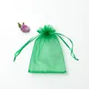 11*12cm(4.33" x 4.72") 100pcs One Color Organza Drawstring Pouches Candy Jewelry Party Wedding Favor Present Bags