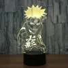 Naruto Anime 3d Night Light Creative Illusion 3D LED LED 7 CORA TRABALHO DE COLA