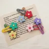 Meisjes Rainbow Flower BB Hair Clips Resin Hairpin Kids Vrouwen Multicolor Word Folder Hoofdkleding Kinderaccessoires